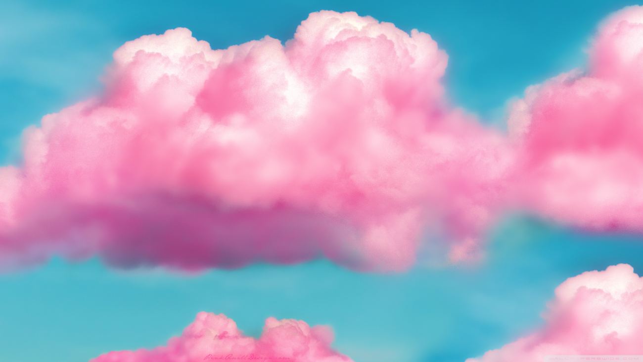 Pink Fluffy Clouds Wallpaper