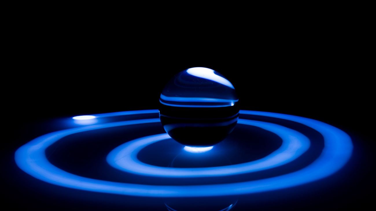 Blue Glass Light Ball Reflection Abstraction 4k Hd Abstract