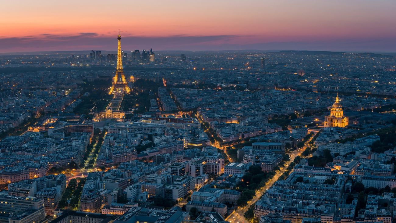 Cityscape France Paris Buildings During Sunset Hd Travel