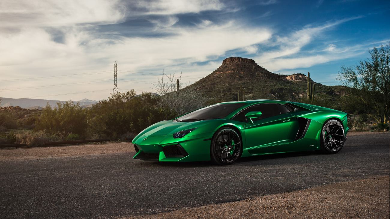 Lamborghini Aventador Green 4k Im