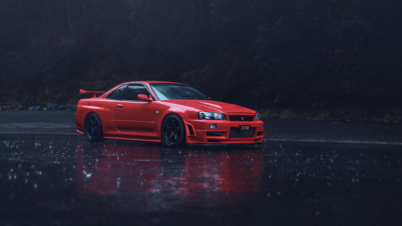 Red Nissan Gtr R34