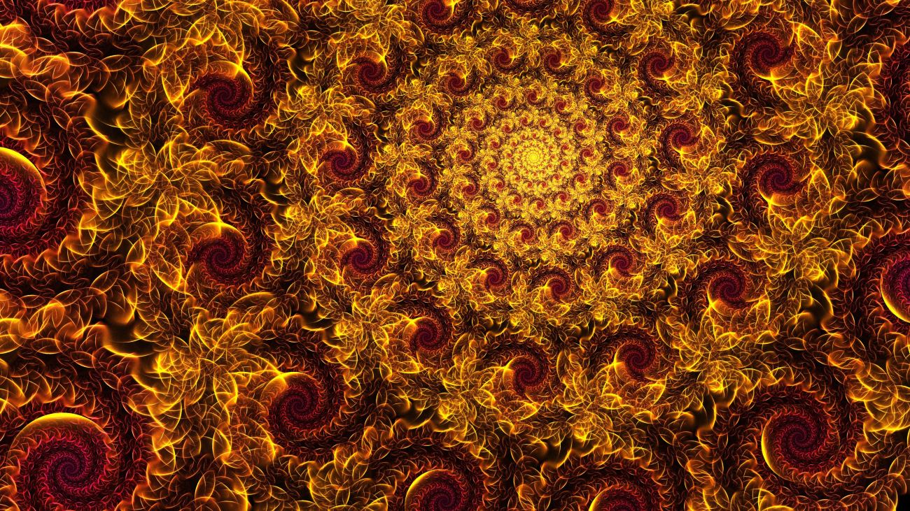 Red Yellow Spiral Fractal Art Pattern Abstraction 4k Hd Abstract