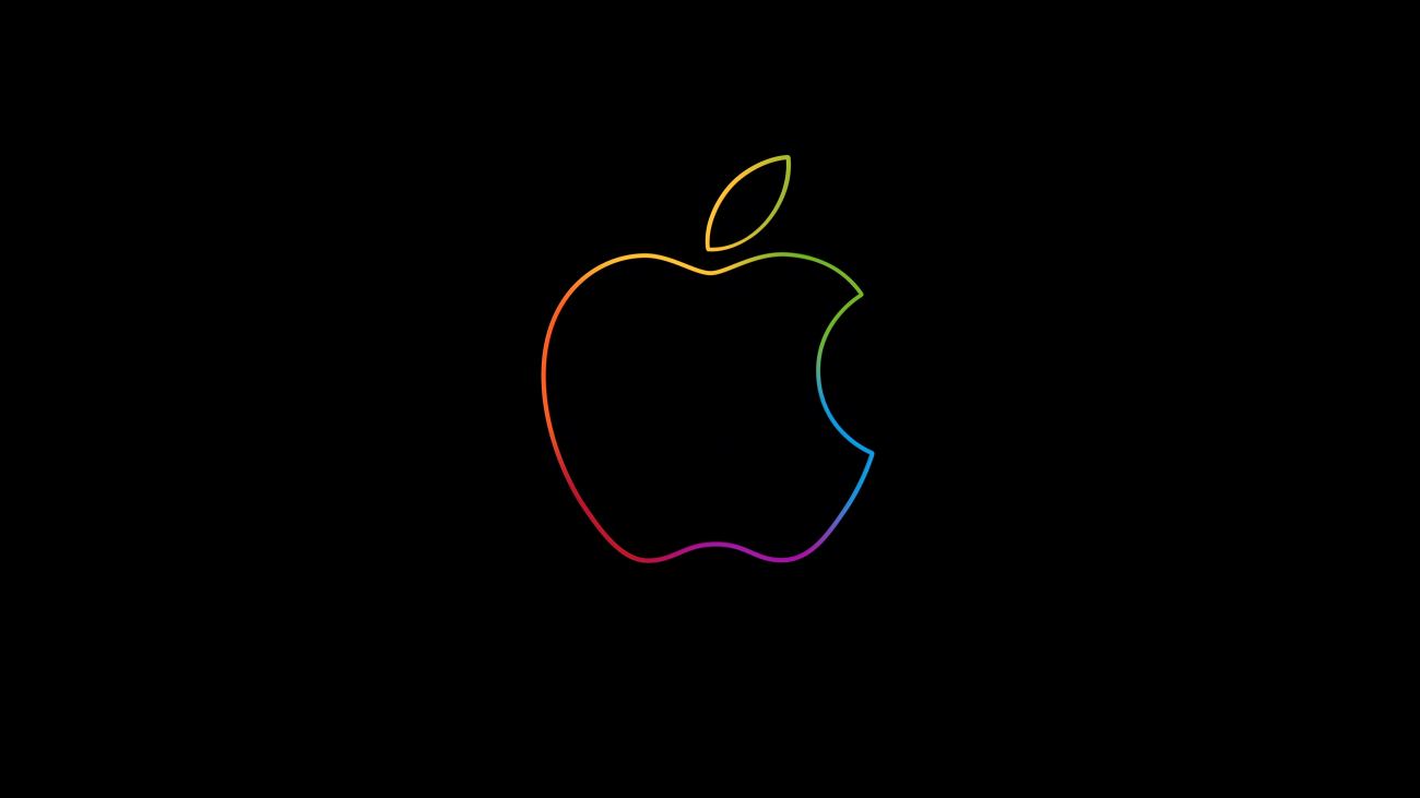 Technology Colorful Apple Logo In Black Background 4k Hd Apple