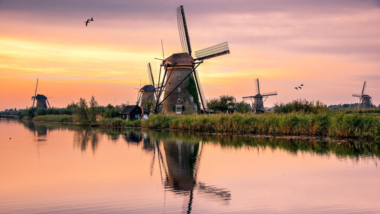 Windmills Of Kinderdijk Netherlands South Holland Province Hd Travel