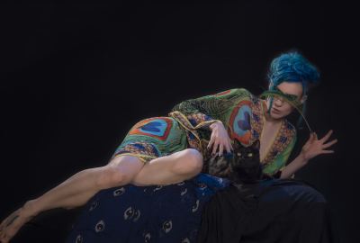 Cgi Girl Peacock Dress Cat 4k