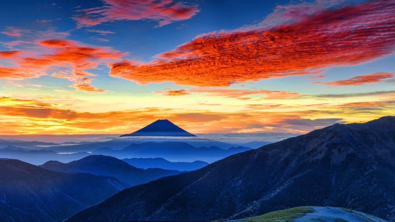 Mount Fuji Panaromic 4k Nature Wallpaper