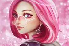 Pink Hair Sun Glasses Fantasy Girl 4k Image