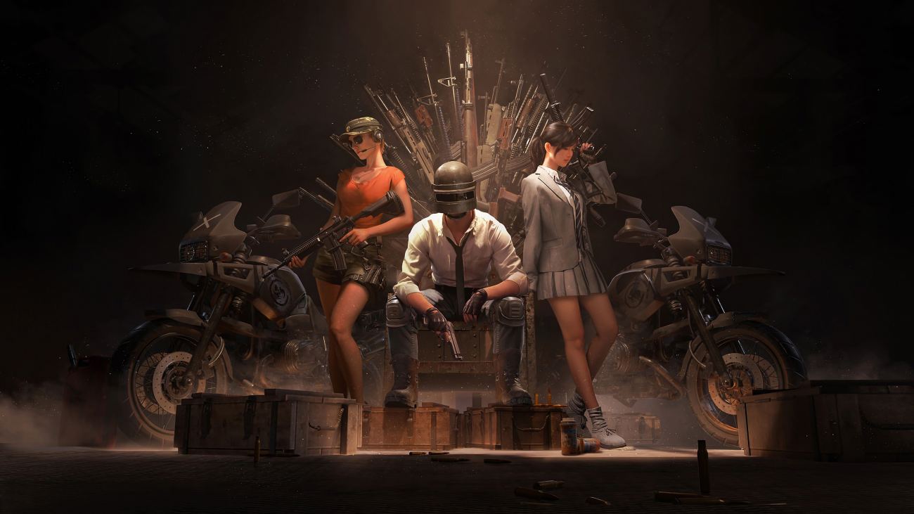 Pubg Helmet Guy With Girls And Guns