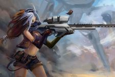 Sniper Girl Fantasy Art 4k