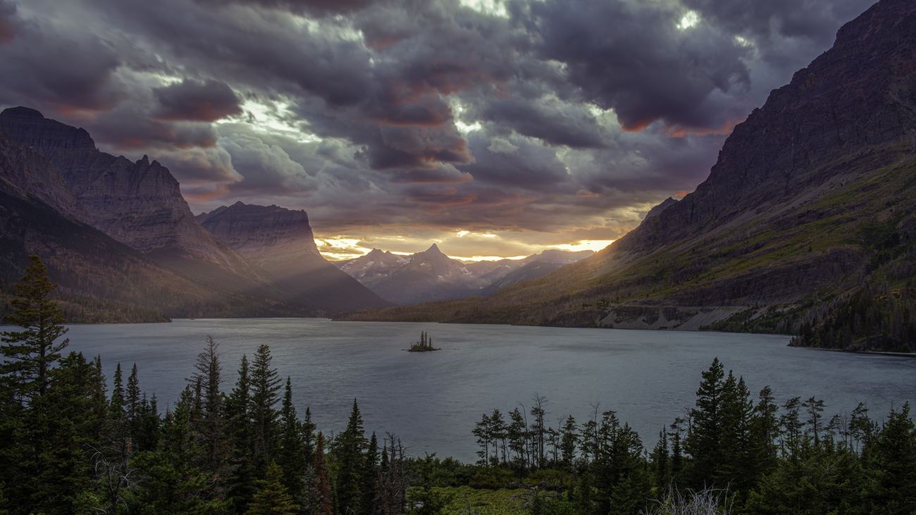 Sunset At St Mary Lake Glacier National Park 4k Hd Wallpaper