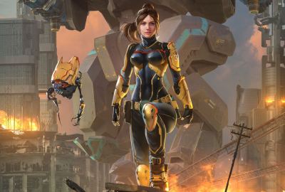 Warrior Fantasy Girl With Robot 4k