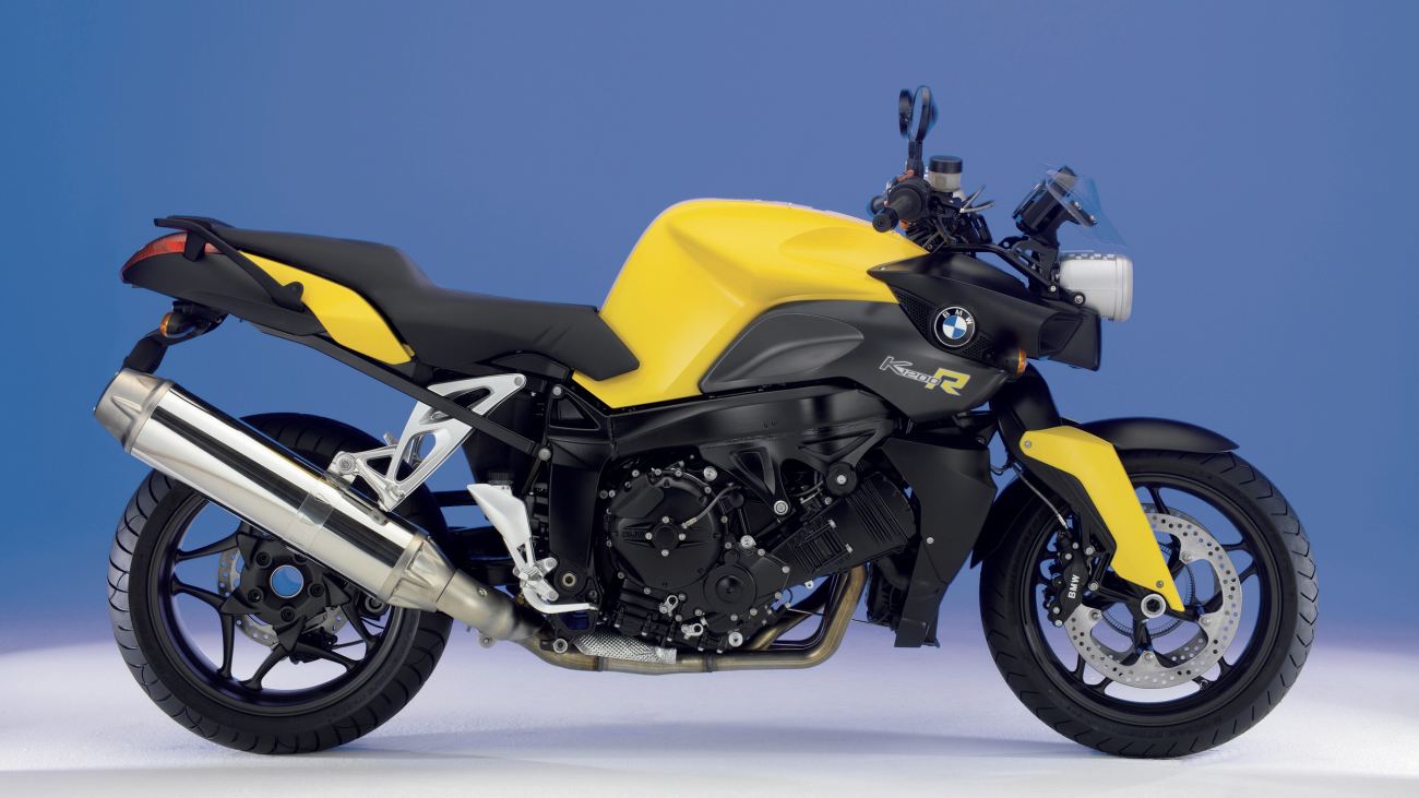 Yellow Black Bmw K 1200 R Motorcycle Blue Background Hd Bike